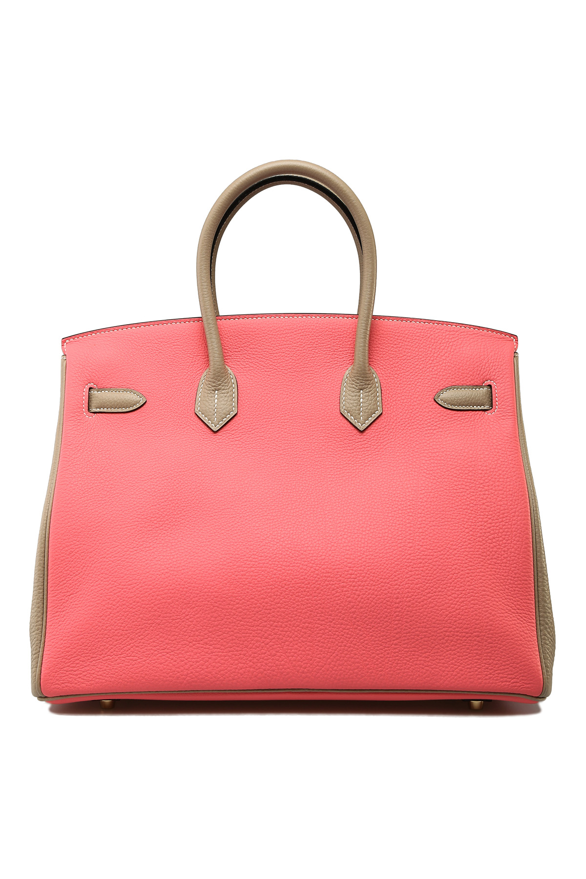 H**mes birkin 30 epsom lipstick pink and elephant grey silver buckle bag h028369ck61 (30*23*15cm)